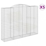 Cumpara ieftin Cosuri gabion arcuite, 5 buc, 300x50x220/240cm, fier galvanizat