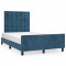 vidaXL Cadru de pat cu tăblie, albastru &icirc;nchis, 120x190 cm, catifea