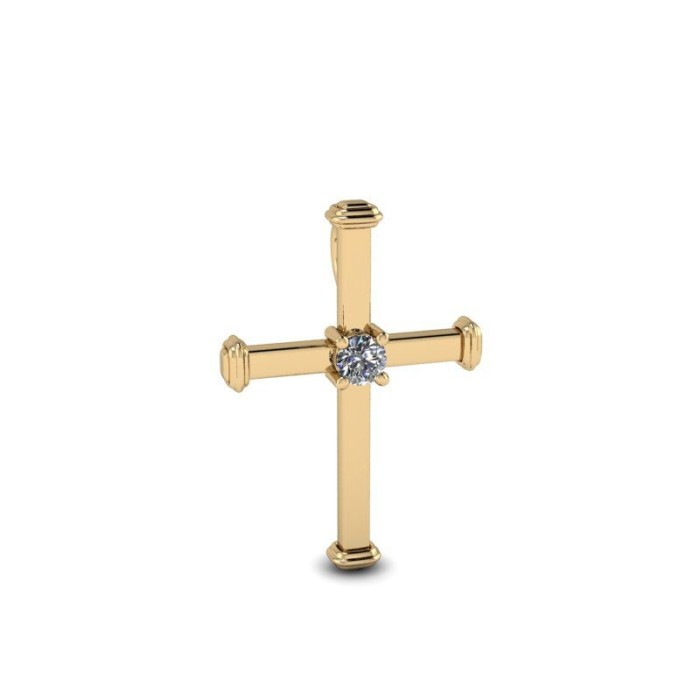 Pandativ din aur galben de 14K in forma de cruce