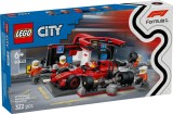 LEGO&reg; City - Boxa si mecanici F1 cu masina Ferrari (60443)