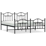 Cumpara ieftin Cadru pat metalic cu tablii de cap/picioare, negru, 183x213 cm