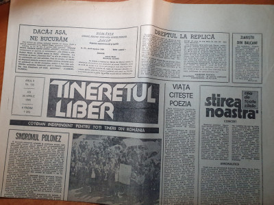 ziarul tineretul liber 26 aprilie 1990- articolul &amp;quot; iadul de la copsa mica &amp;quot; foto