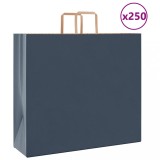 VidaXL Saci de h&acirc;rtie 250 buc cu m&acirc;nere Albastru 54x15x49 cm