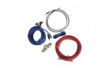 Set Cabluri Auto Subwoofer Amplificator 10mm, 5m Alimentare Rosu, Siguranta AGU 40A, RCA Ecranat, Papuci Auriti