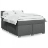 VidaXL Pat box spring cu saltea, gri &icirc;nchis, 140x190 cm, textil 3288198