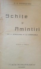 Schite si amintiri cu o scrisoare a lui Caragiale - D.D. Patrascanu