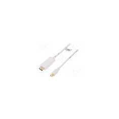 Cablu DisplayPort - HDMI, HDMI mufa, mini DisplayPort mufa, 3m, alb, LOGILINK - CV0124