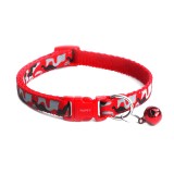 Zgarda ajustabila cu clopotel pentru caini si pisici, 18-32cm/1cm, Reglabil, Rosu, Ropet