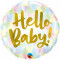 Balon Baby Shower Botez Hello Baby folie metalizata 43cm