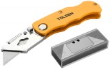 Cutter Utilitar Tolsen 61x19 mm, Maner Aluminiu + 5 Lame SK5, Taiere Rapida si Precisa, Ambalaj Blister
