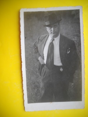 HOPCT 134 F DOMN CU PALARIE SI CRAVATA -FOTOGRAFIE VECHE TIP CP foto