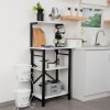Raft Bucatarie Adore, 4 rafturi, Lemn Natural &amp; Alb, 60x128x40 cm. Organizator Universal, Depozitare Condimente, Mobilier Bucatarie
