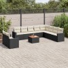 Gossi set canapele de gradina cu perne, 11 piese, negru, poliratan