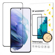 Wozinsky Tempered Glass Full Glue Super Tough Screen Protector Full Coveraged cu cadru Case Friendly pentru Samsung Galaxy S21+ 5G (S21 Plus 5G) negru