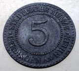 2.080 GERMANIA WWI NOTGELD STADT UERDINGEN AM RHEIN 1917 5 ST&Auml;DTISCHE M&Uuml;NZE, Europa, Zinc