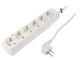 Prelungitor electric 6 prize Schuko alb 16A