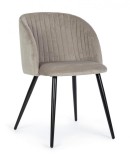 Cumpara ieftin Set 2 scaune catifea bej Queen 53x57x81.5 cm