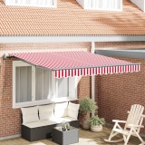 vidaXL Marchiză retractabilă automată roșie și albă 300x250 cm