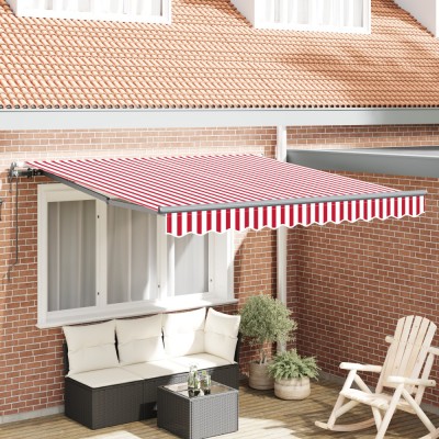 vidaXL Cortina Retractabilă Roșu și alb 350 x 250 cm țesătură 3330273 foto