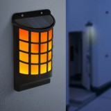 Lampă solară LED de perete, efect flăcări negru, tip grilaj 18 x 10 cm