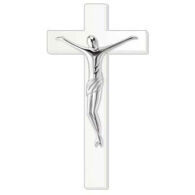 Cruce Alba si Crucifix Argint 46cm COD: 2833 foto