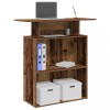 vidaXL Birou Receptie Profesional cu Raft, Tejghea Incorporata, Lemn Vechi, PAL, 100x40x104 cm - Ideal pentru Birou, Hotel, Salon