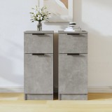 vidaXL Servante, 2 buc., gri beton, 30x30x70 cm, lemn compozit