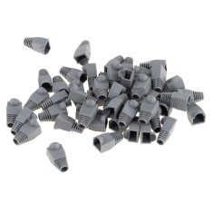 Set 50 bucati manson de protectie pentru mufe internet, RJ 45, gri