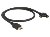 Cablu HDMI DELOCK 0.5m, mufă 110&deg; st&acirc;nga/dreapta, cod 85467, negru