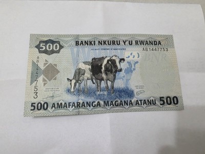 BANCNOTA RWANDA 500 FR 2013 foto