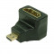 Adaptor micro HDMI tata - HDMI mama, la 90 grade - 126876