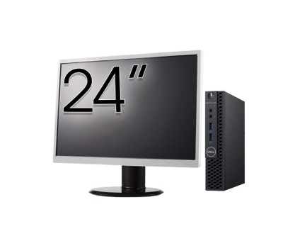 Pachet Calculator Second Hand DELL OptiPlex 3060 MiniPC, Intel Core i3-8100T 3.10GHz, 8GB DDR4, 256GB SSD + Monitor 24&amp;amp;quot; NewTechnology Media foto