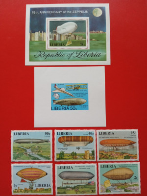 LIBERIA, ZEPPELINE - COLIȚE + SERIE COMPLETĂ MNH foto