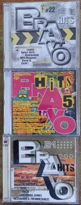 3 dublu cd Bravo hits ,muzica Internationala din anii 90 foto