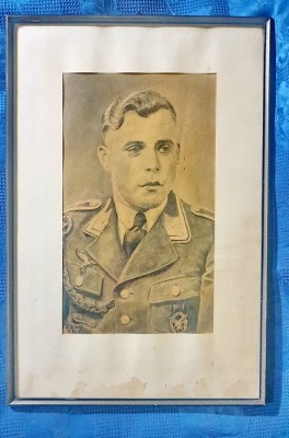 D315-I-Ofiter german al 3 lea Reich E. KISSEL 1938-Wermacht-aviator-Autoportret. foto