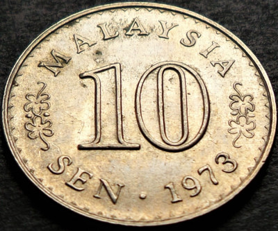 Moneda exotica 10 SEN - MALAEZIA, anul 1973 * cod 5360 foto