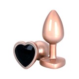 Plug anal TOYJOY Time to Shine, din aluminiu, cu bază &icirc;n formă de inimă, lungime 7 cm, diametru 2.6 cm, culoare auriu (10673)