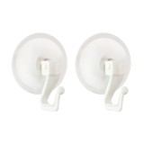 Cumpara ieftin Cuier din plastic, cu ventuza, alb, 2 buc / set
