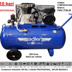 Compresor industrial 100 litri, 2 cilindri PROFESIONAL, ADLER MA3630.2