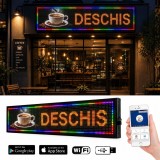 Cumpara ieftin Reclama luminoasa LED SMD RGB 100x20 cm, text, imagini, animatii, WiFi exterior SLIM