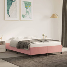 vidaXL Cadru de pat, roz, 140x200 cm, catifea foto