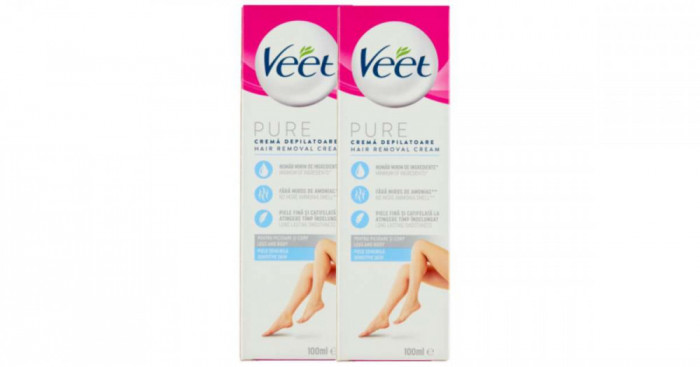 Veet Silk&amp;amp;Fresh Szőrtelen&iacute;tő kr&eacute;m &eacute;rz&eacute;keny bőrre 2x100ml