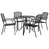 Cumpara ieftin Set scaune de gradina stivuibile, 5 buc., antracit, otel vopsit