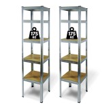 Raft Metalic Depozitare cu 5 Polite, 180 x 40 x 40 cm, Capacitate 175 kg Polita