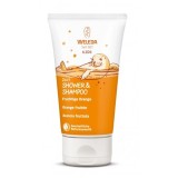 Gel de Dus si Sampon 2 in 1, Weleda, Kids, cu Ulei de Susan pentru Hidratare, Aroma Portocale, 150ml