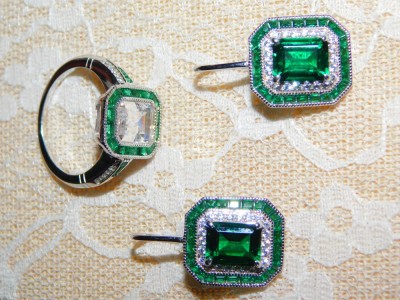 Set nou spectaculos Italia , argint , smaralde , safire foto