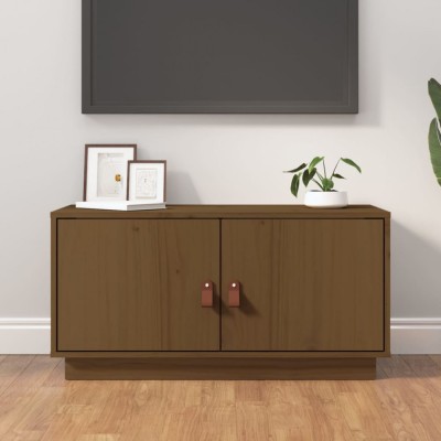 Gossi comoda tv, maro miere, 80x34x40 cm, lemn masiv de pin foto