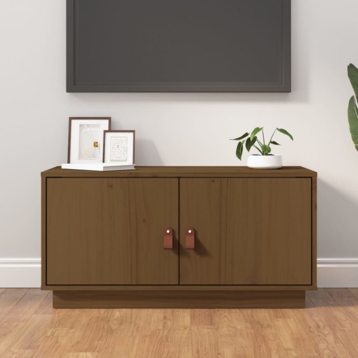 Gossi comoda tv, maro miere, 80x34x40 cm, lemn masiv de pin