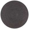 VidaXL Covor manual, gri &icirc;nchis, 90 cm, iută, rotund 133665