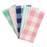 Prosoape pentru pahare, Set 5 buc, 58x39cm, Caro, Alb/Roz/Verde Menta/Albastru, CMCLASS